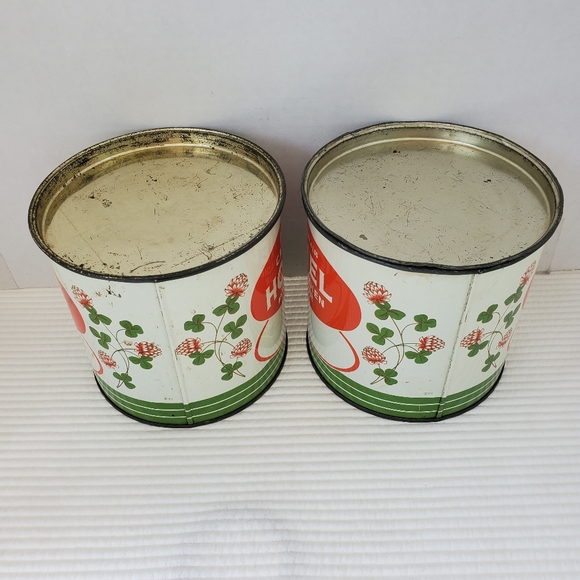 2 Pure Canadian Honey Tins Small Vintage 5" Empty 4 Pounds Scratched Patina - Picture 3 of 6